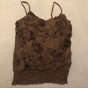 5/$25 Textured rose brown tank top Fits like a med